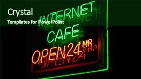  Presentation with internet cafe - Slide set having the words 'internet cafe background and a forest green colored foreground