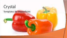  Presentation with peppers - Cool new presentation theme with green red yellow - three bell peppers isolated backdrop and a white colored foreground