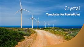  Presentation with alternative energy - Amazing presentation theme having green-renewable-alternative-energy-concept backdrop and a teal colored foreground