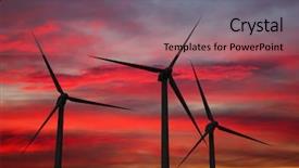  Presentation with green energy - Cool new theme with green renewable energy concept - wind backdrop and a coral colored foreground