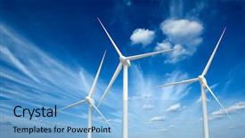  Presentation with wind energy - Slide set with green renewable energy concept - wind background and a light blue colored foreground