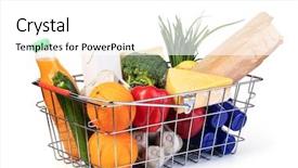  Presentation with storage - Presentation theme consisting of green retailing - metal storage basket on white background and a white colored foreground