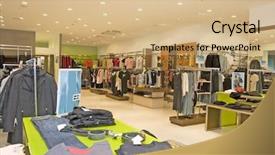 Presentation with green fashion - Audience pleasing slide deck consisting of green retailing - store of fashion dress backdrop and a  colored foreground