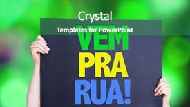  Presentation with revolution - PPT layouts featuring green revolution - come to street in portuguese background and a shamrock green colored foreground