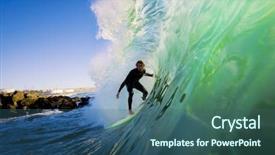  Presentation with ocean - PPT layouts consisting of green revolution - ocean wave background and a ocean colored foreground