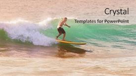  Presentation with wave - Cool new presentation with green revolution - surfer on beautiful wave backdrop and a lemonade colored foreground