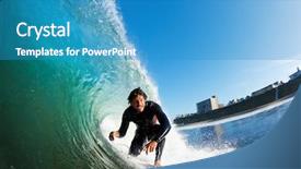  Presentation with blue wave - Slide deck enhanced with gift giving and receiving - two background and a  colored foreground.