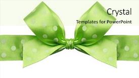  Presentation with satin - Amazing PPT theme having green ribbon - beautiful satin gift bow isolated backdrop and a  colored foreground