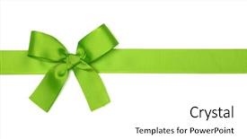  Presentation with ribbon green - Amazing presentation having green ribbon bow isolated backdrop and a white colored foreground