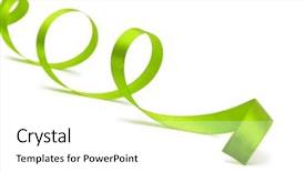  Presentation with ribbon green - Colorful PPT layouts enhanced with green ribbon on white backdrop and a white colored foreground