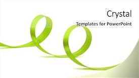  Presentation with ribbon green - Slide deck consisting of green ribbon on white background and a  colored foreground