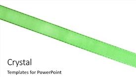  Presentation with ribbon green - Theme enhanced with green ribbon tape isolated background and a white colored foreground