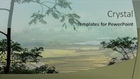  Presentation with java island - Theme with green-rice-fields-in-java background and a light blue colored foreground