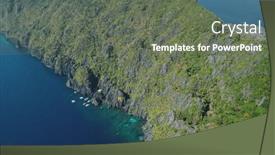  Presentation with philippine - Colorful presentation enhanced with green-rock-coast-of-mountain backdrop and a gray colored foreground
