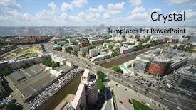  Presentation with green roof - Colorful slide set enhanced with green roof - cityscape with river blue sky backdrop and a  colored foreground