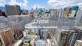  Presentation with hong kong - Beautiful slides featuring green roof - hong kong urban downtown backdrop and a gray colored foreground