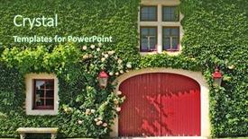  Presentation with green roof - Audience pleasing slide set consisting of green roof - house backdrop and a tawny brown colored foreground