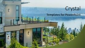  Presentation with green roof - Beautiful slide deck featuring green roof - luxury house with ocean view backdrop and a light blue colored foreground