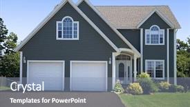  Presentation with new home - Audience pleasing slides consisting of green roof - new family home backdrop and a light blue colored foreground