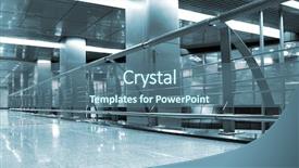  Presentation with square - Audience pleasing slide deck consisting of green roof building architecture - hall with square columns backdrop and a ocean colored foreground