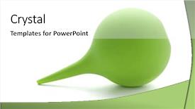  Presentation with pear - Amazing presentation theme having green rubber pear enema isolated on white backdrop and a white colored foreground