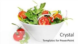  Presentation with capsicum - PPT layouts consisting of green salad in a stylish background and a white colored foreground