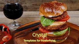  Presentation with wine green - Amazing theme having green salad leaf and forge backdrop and a tawny brown colored foreground