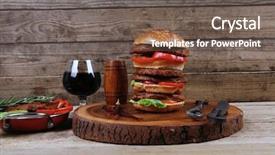  Presentation with wine green - Slide set featuring green salad leaf and forge background and a gray colored foreground