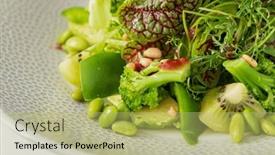  Presentation with green plate - PPT layouts enhanced with green-salad-on-the-white background and a yellow colored foreground