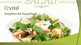  Presentation with green apples - Presentation theme enhanced with green salad with apples walnuts background and a  colored foreground