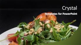  Presentation with pine - Theme consisting of green-salad-with-shrimps-greens background and a black colored foreground