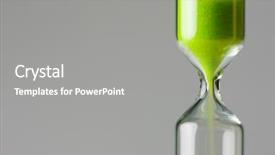  Presentation with green glass - Presentation theme having hour glass falling down background and a gray colored foreground