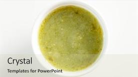  Presentation with simple green - Presentation consisting of green sauce dip background and a soft green colored foreground