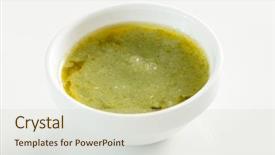  Presentation with hot sauce - Presentation design having green sauce dip background and a soft green colored foreground