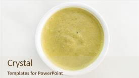  Presentation with dip - PPT theme consisting of green sauce dip background and a soft green colored foreground