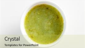  Presentation with dip - Theme consisting of green sauce dip background and a  colored foreground