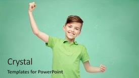  Presentation with green power - Beautiful presentation design featuring green school chalk board background backdrop and a mint green colored foreground