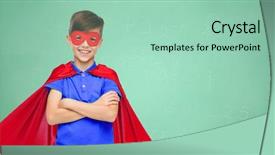  Presentation with hero mask - Presentation theme featuring green school chalk board background and a mint green colored foreground