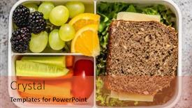  Presentation with school lunch - PPT layouts consisting of green-school-lunch-box background and a  colored foreground