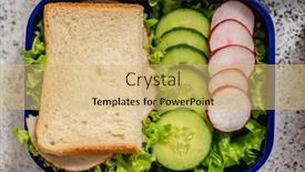  Presentation with school lunch - Presentation theme with green-school-lunch-box background and a yellow colored foreground