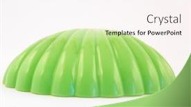  Presentation with sea shell - PPT theme having green sea shell toy background and a pink colored foreground