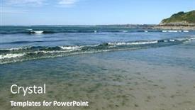  Presentation with tide - PPT theme enhanced with green-seaweeds-tide-overgrowth background and a gray colored foreground