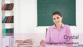  Presentation with special needs classroom - Amazing slides having green seminar - young beautiful teacher in classroom backdrop and a lemonade colored foreground