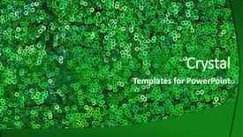  Presentation with green glitter - Presentation design consisting of green sequin fabric - glitter holiday background and a forest green colored foreground