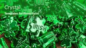  Presentation with green - PPT theme featuring green-shamrocks-necklace-preparing background and a forest green colored foreground