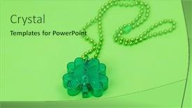  Presentation with green - Theme having green-shamrocks-necklace-preparing background and a seafoam green colored foreground