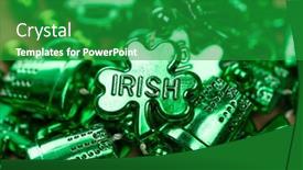  Presentation with green - Presentation design consisting of green-shamrocks-necklace-preparing background and a shamrock green colored foreground
