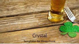  Presentation with green - Cool new presentation theme with green shamrocks st patrick day backdrop and a gold colored foreground