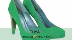  Presentation with paths - Audience pleasing slides consisting of green shoes isolated with clipping paths backdrop and a ocean colored foreground