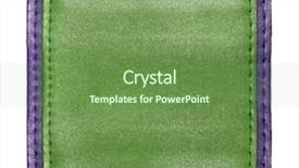  Presentation with skin - PPT theme featuring green-skin-leather-label background and a tawny brown colored foreground